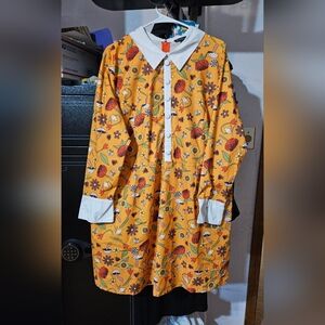 Mustard Mushroom Dress with Pockets